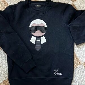 FENDI // Karl Lagerfield Lover sweatshirt fitted Medium